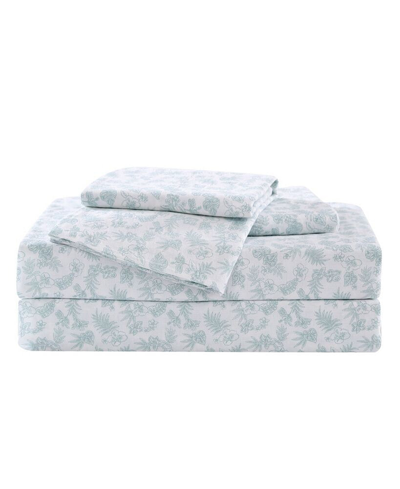 Tommy Bahama Home tommy Bahama Hibiscus Bloom Washed Cotton Queen Sheet Set