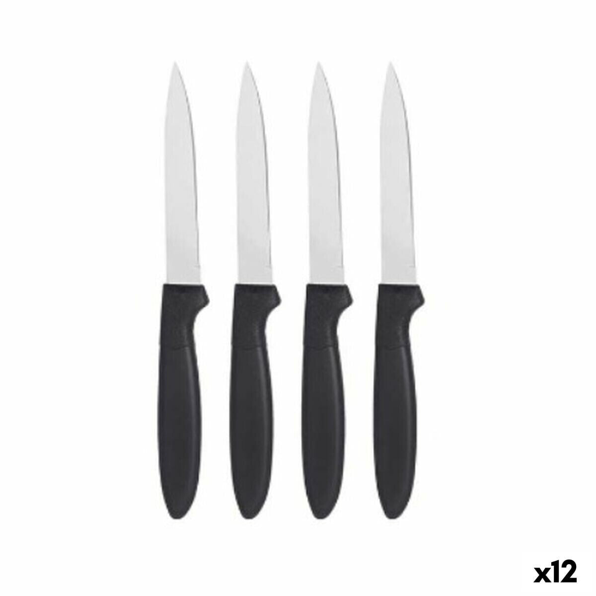 Knife Set Black Silver Stainless steel Plastic 19,5 x 2 x 1 cm (12 Units)