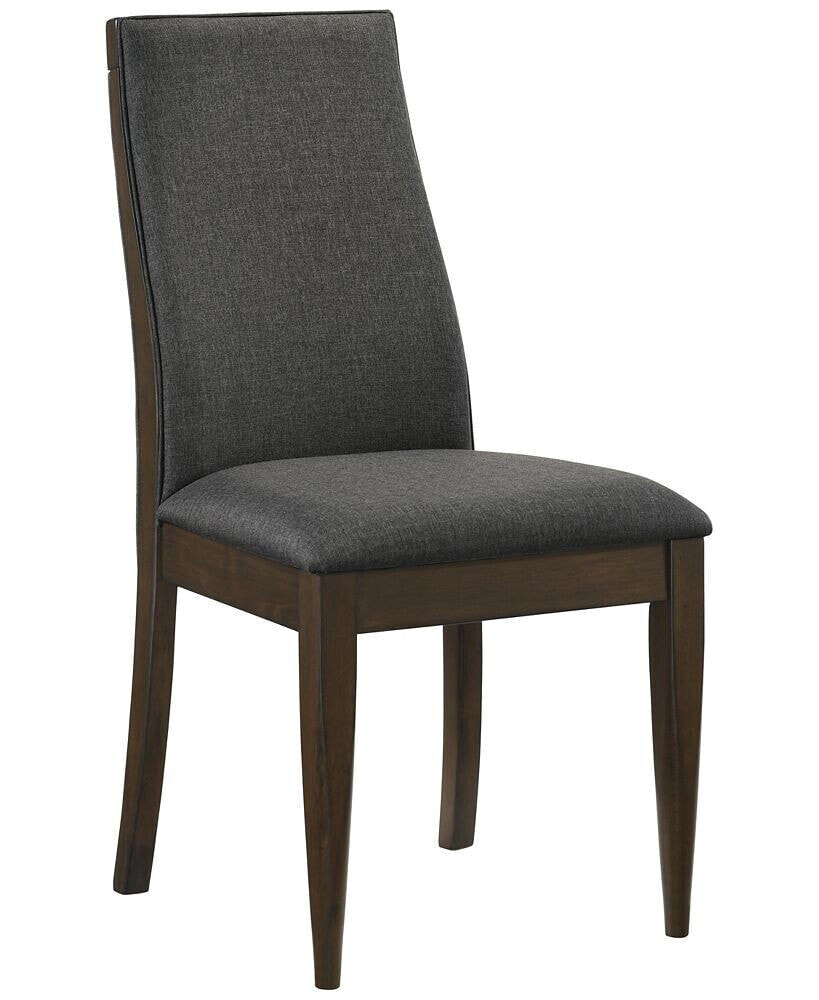 Wes 2-Piece Asian Hardwood Upholstered Side Chair Set