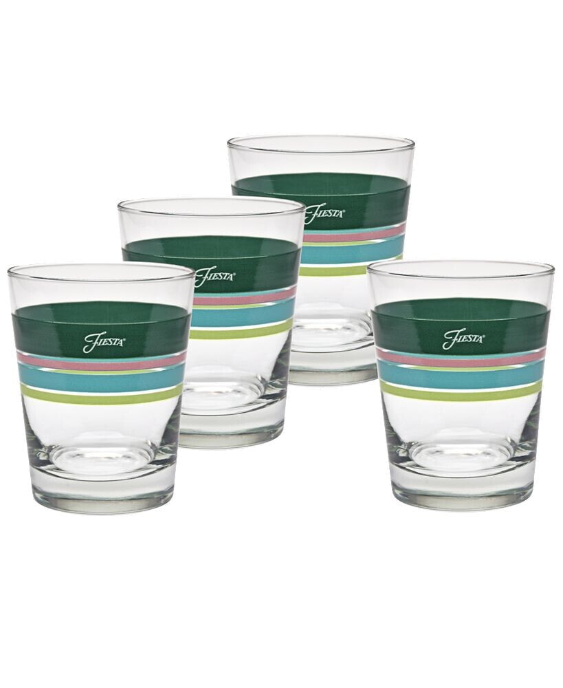 Fiesta tropical Edgeline 15-Ounce DOF Double Old Fashioned Glass, Set of 4