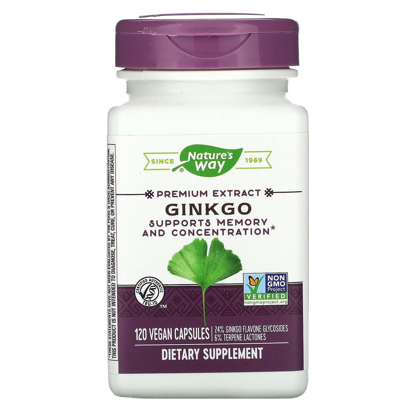 Nature's Way, Premium Blend, Ginkgo, 60 Vegan Capsules