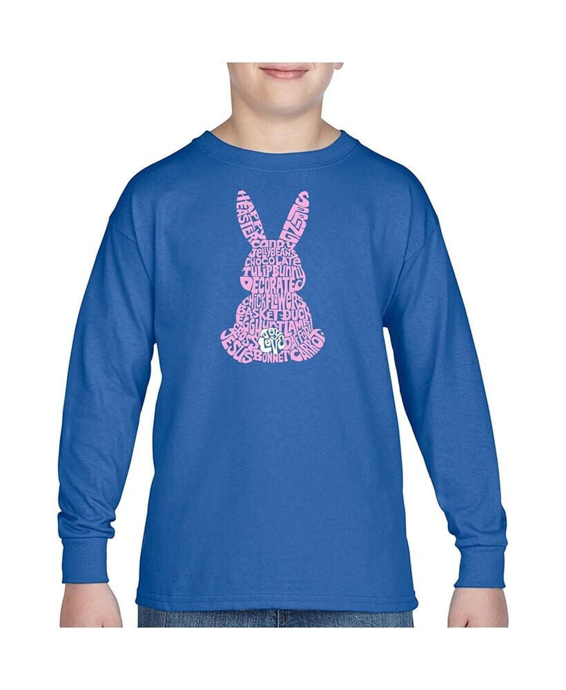 LA Pop Art big Boy's Word Art Long Sleeve T-shirt - Easter Bunny