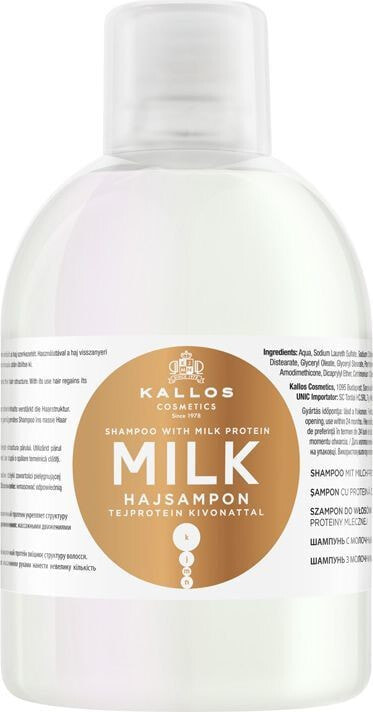 Шампунь для волос Kallos KJMN Szampon Milk z wyciągiem proteiny mlecznej 1000ml