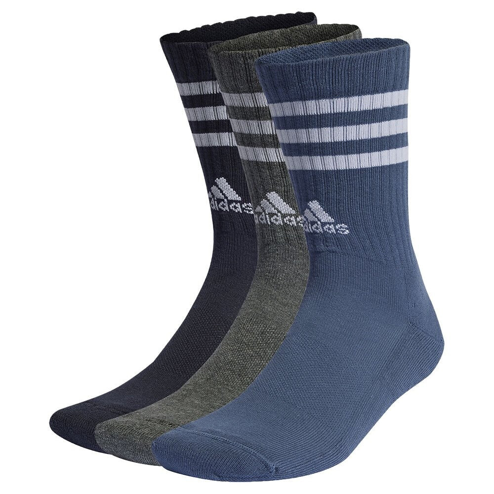 ADIDAS Cushioned 3 Stripes crew socks 3 pairs