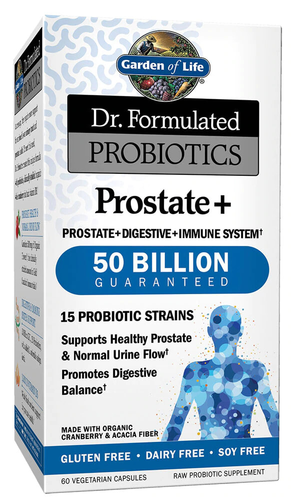 Garden of Life Dr. Formulated Probiotics Мужские пробиотики для здоровья простаты, пищеварительной и иммунной систем 60 веганских капсул