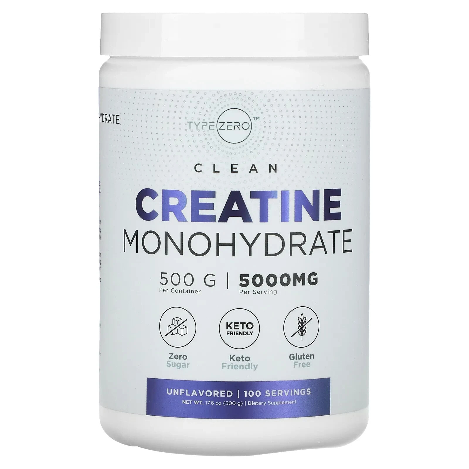 Clean, Creatine Monohydrate, Unflavored, 5,000 mg, 35 oz (1 kg)