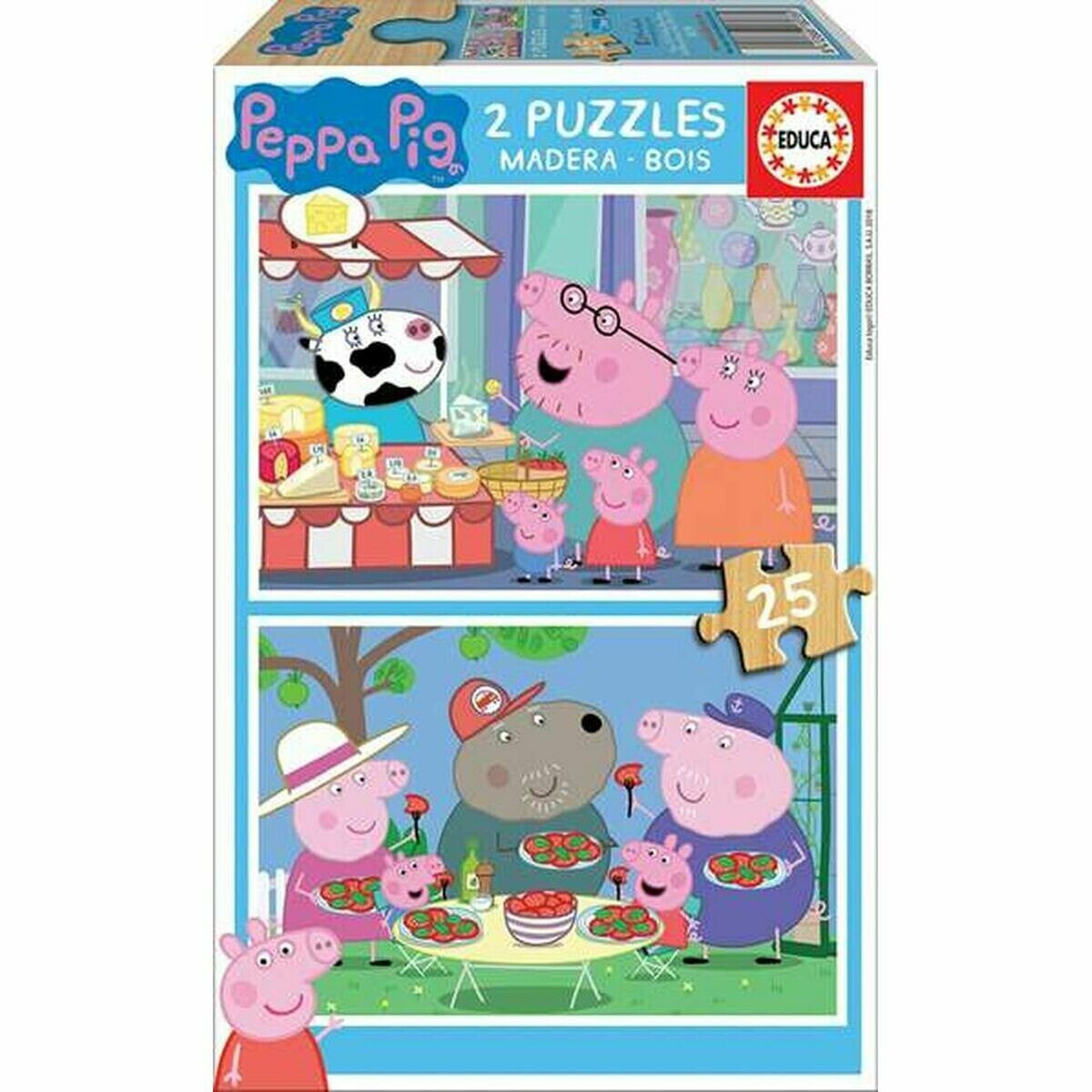 2-Puzzle Set Peppa Pig Cosy corner 25 Pieces 26 x 18 cm