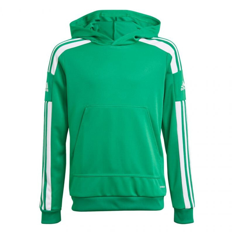 Мужское худи с капюшоном спортивное зеленое с логотипом Adidas Squadra 21 Hoody Youth JR GP6432