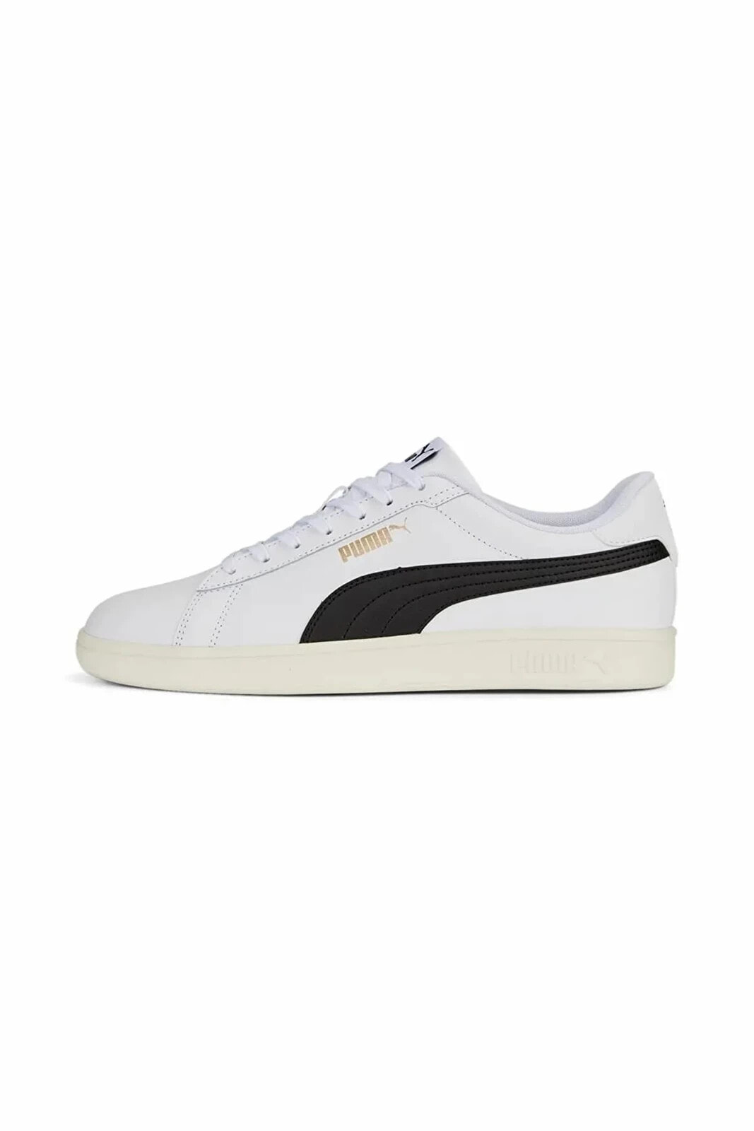 390987-03 Puma Puma Smash 3.0 L Erkek Spor Ayakkabı White-Black-Gold-Frosted Ivory