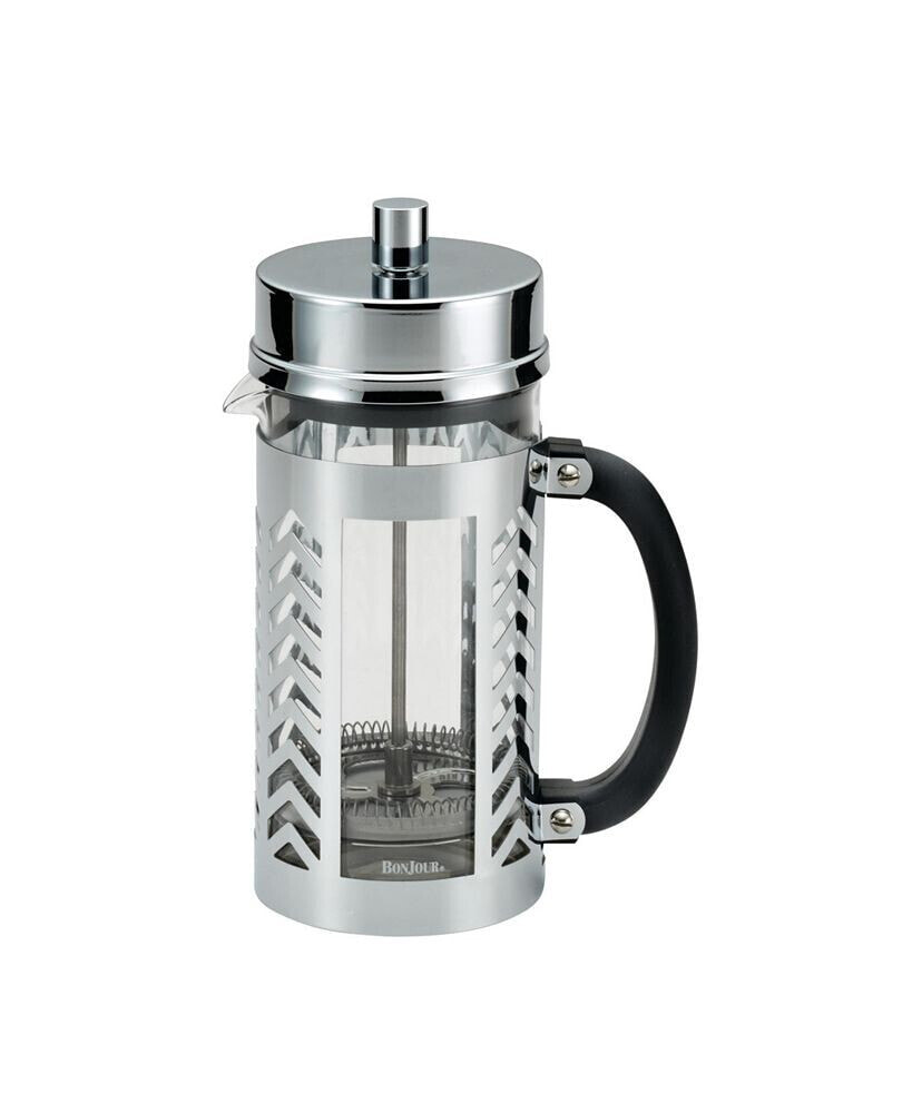 Bonjour glass and Stainless Steel Chevron 33.8-Oz. French Press