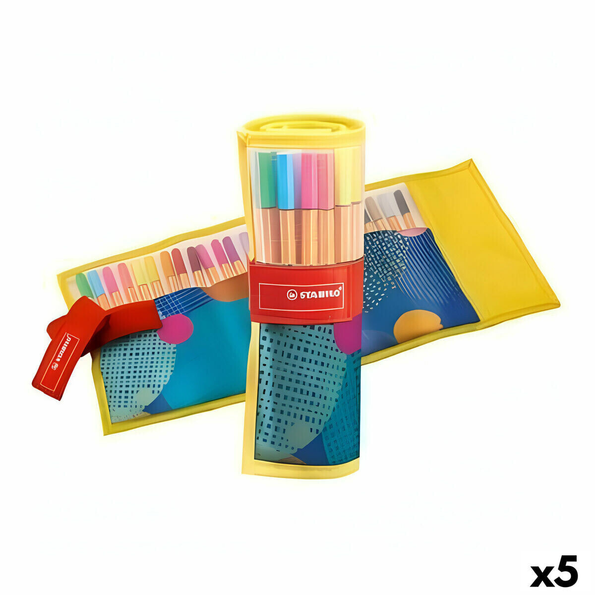 Set of Felt Tip Pens Stabilo Point 88 Multicolour Roll-up Roll up pencil case (5 Units)