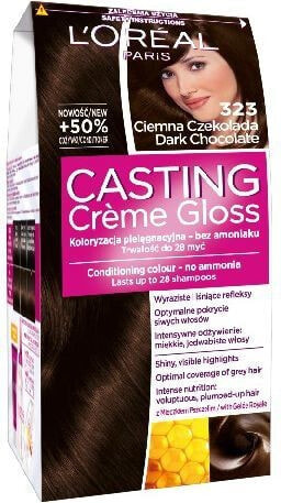 Loreal Paris Casting Creme Gloss 323 Безаммиачная крем-краска для волос, оттенок темный шоколад