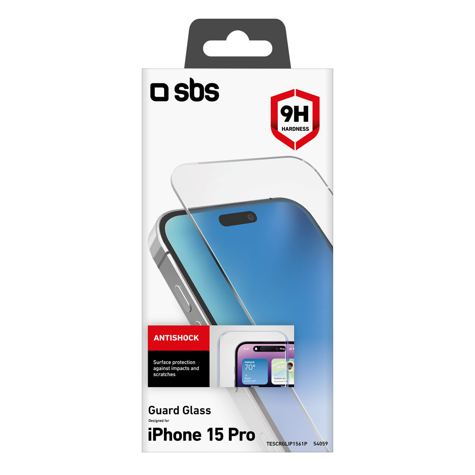 SBS Guard Glass Displayschutz für iPhone 15 Pro