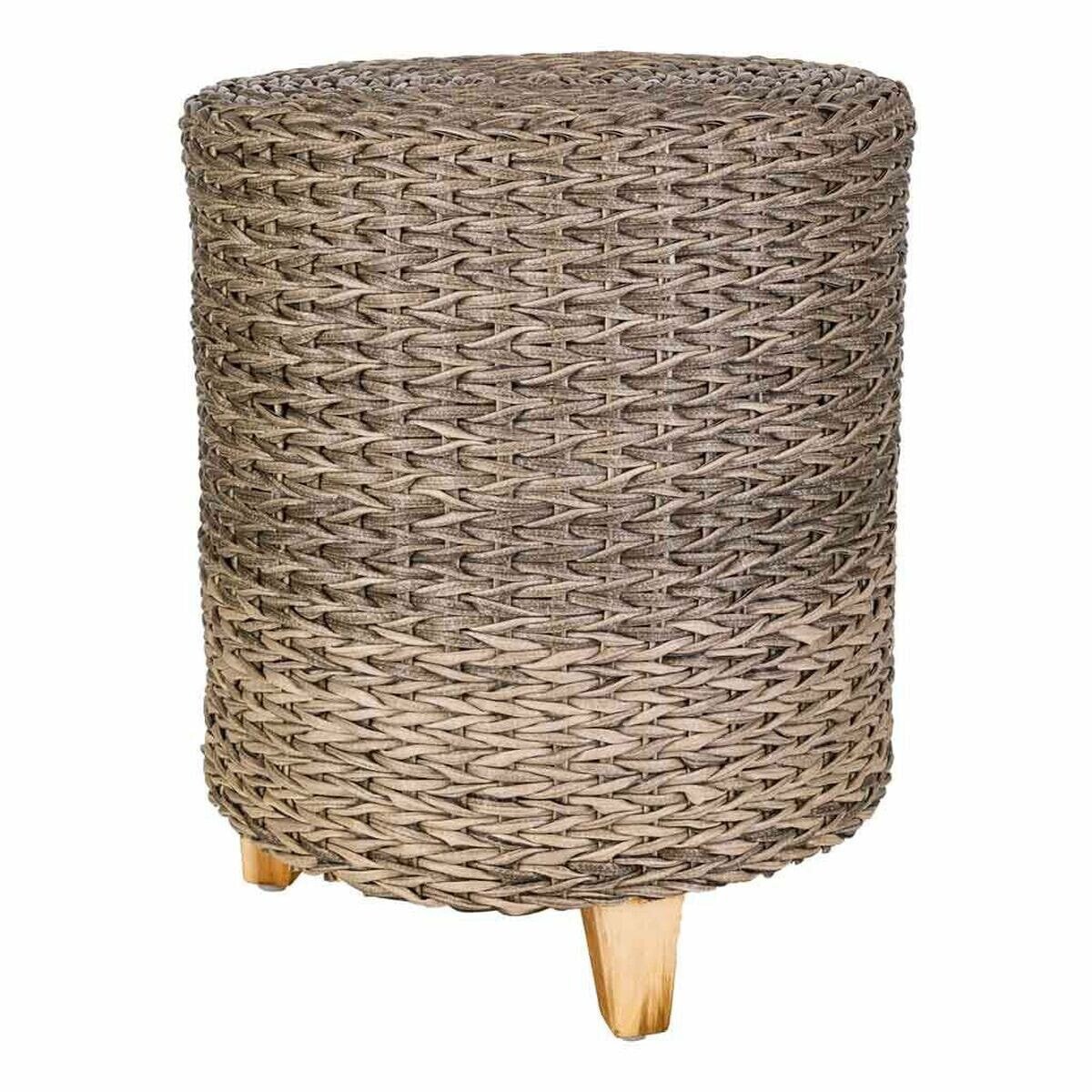 Stool Alexandra House Living Grey Wood synthetic rattan 40 x 48 x 40 cm