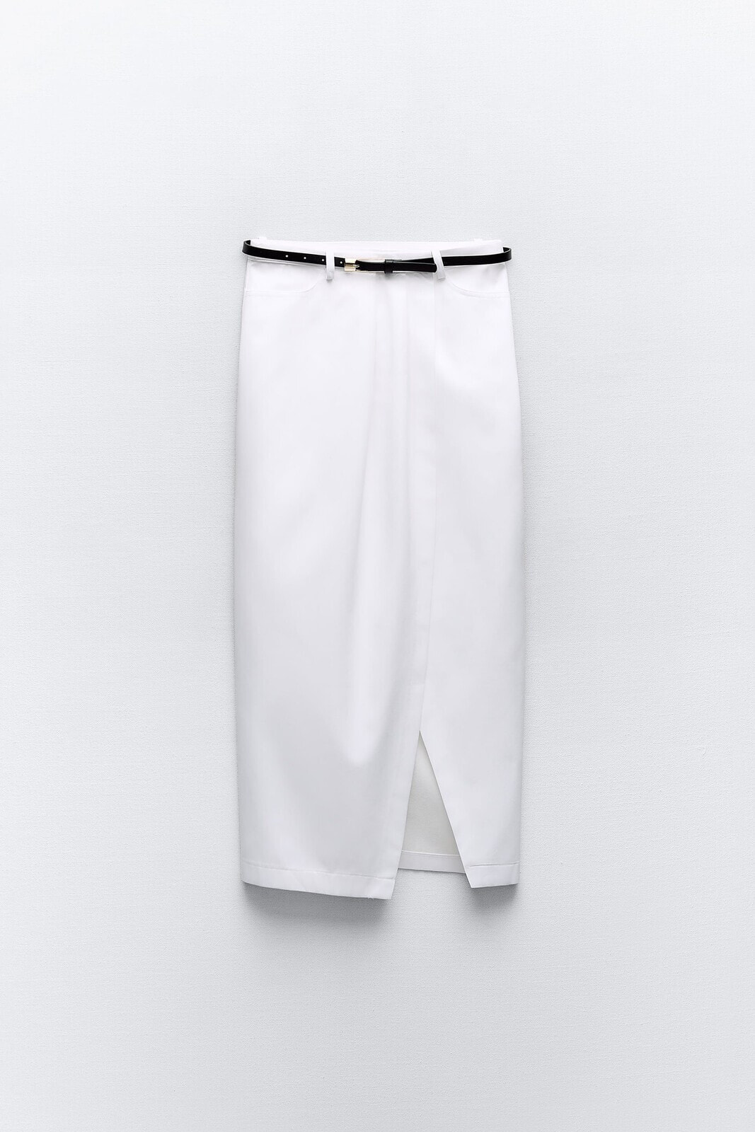Midi pencil skirt with belt