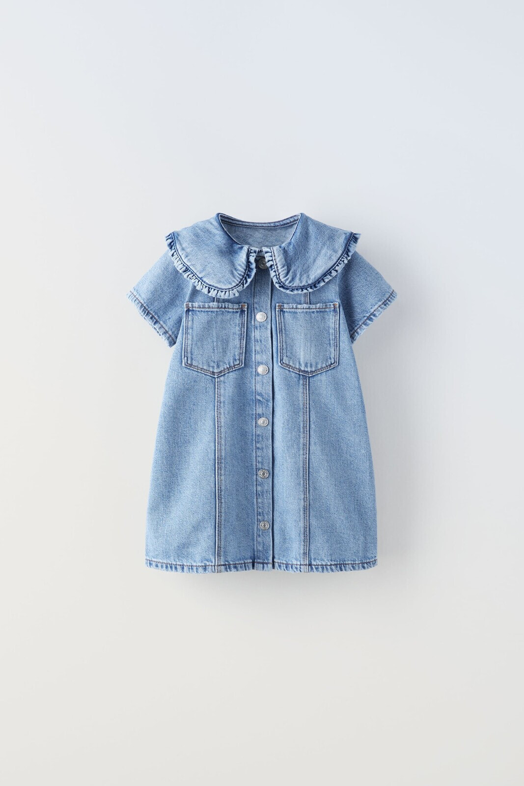 Denim dress with collar detail