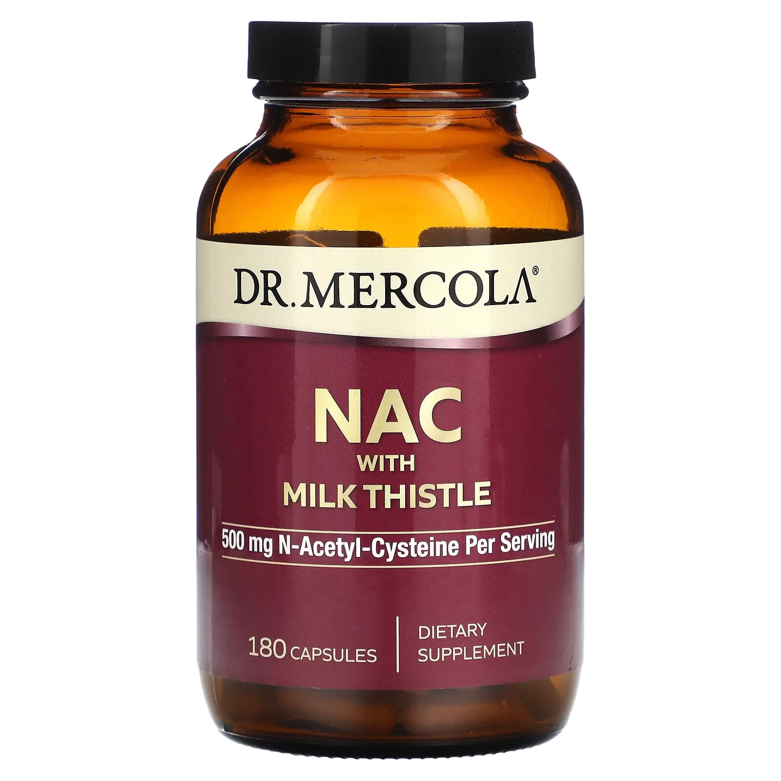 Dr. Mercola, NAC с расторопшей, 500 мг, 60 капсул