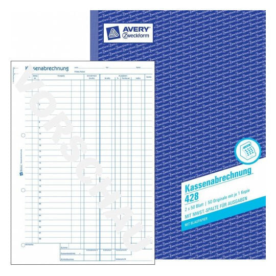 Avery Zweckform Avery 428 - Blue - White - Yellow - Paper - 210 mm - 297 mm