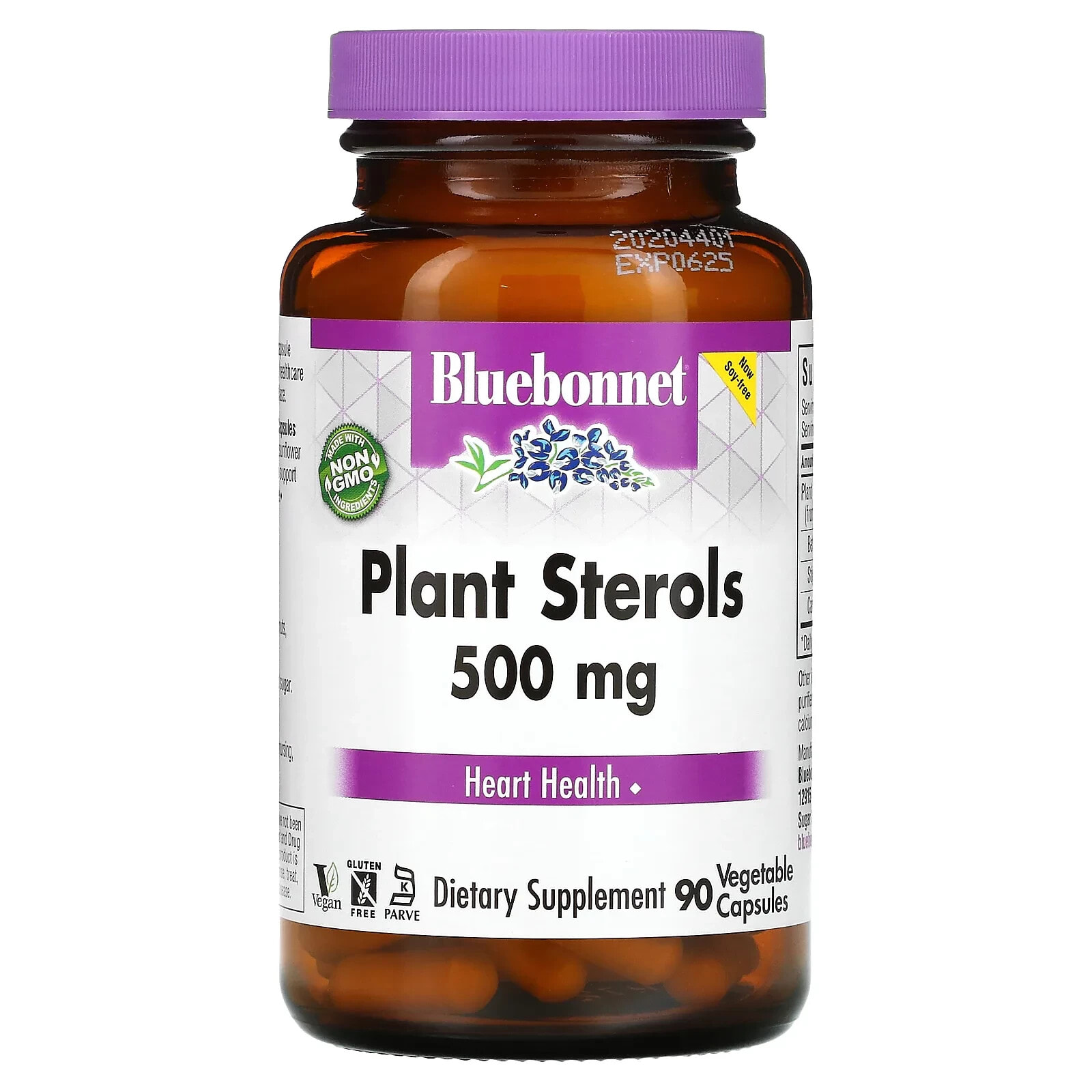 Bluebonnet Nutrition, Растительные стеролы, 500 мг, 90 растительных капсул