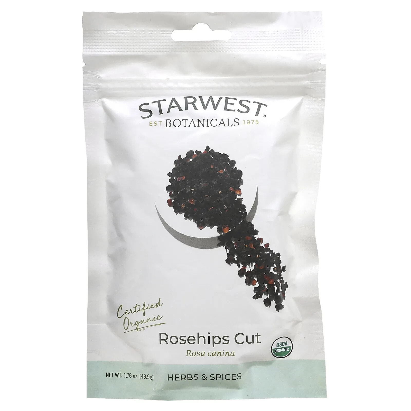 Starwest Botanicals, Organic Rosehips, Cut, 1.76 oz (49.9 g)