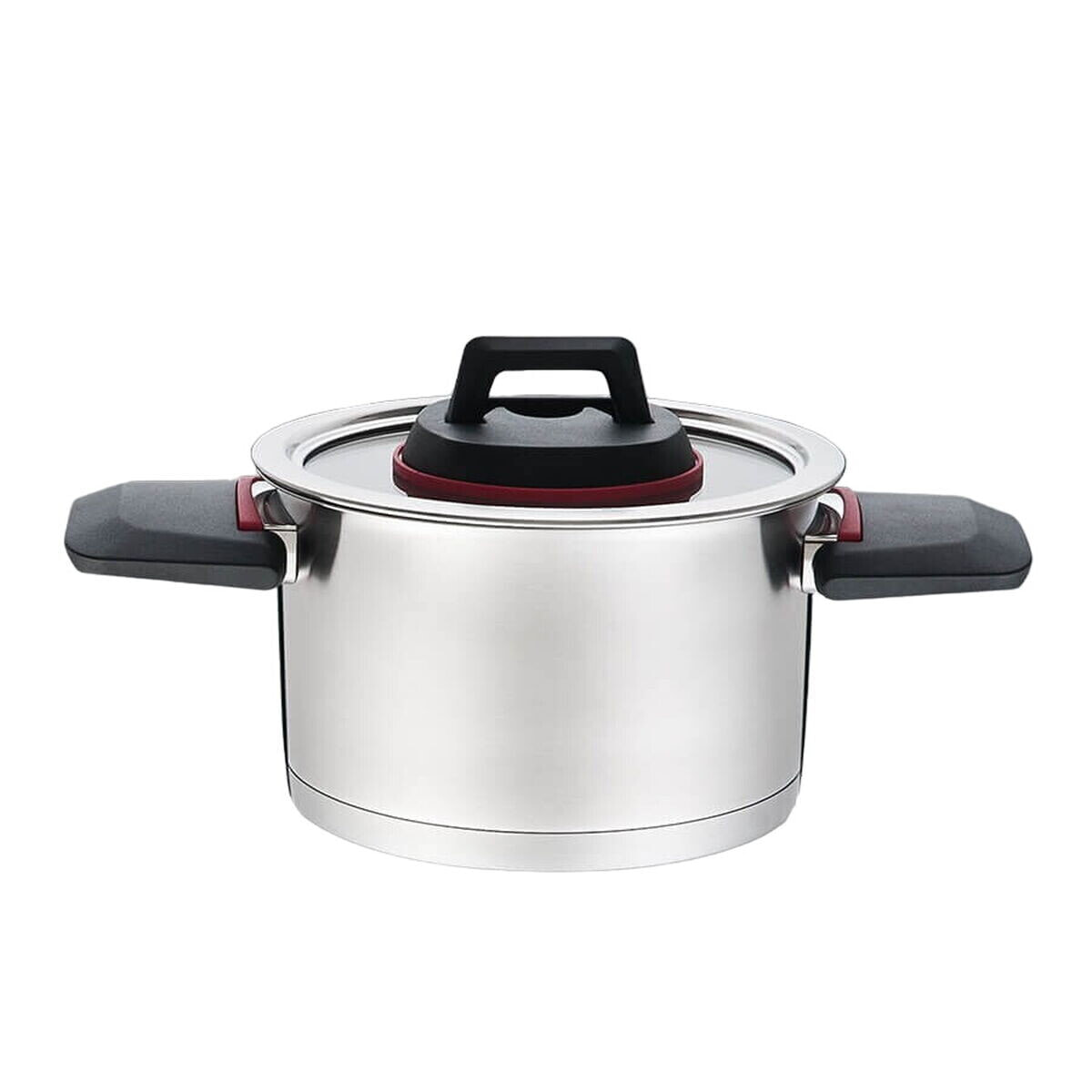 Casserole with Lid Feel Maestro MR-3530-24 Red Black Steel Stainless steel Plastic Ø 24 cm 5,5 L