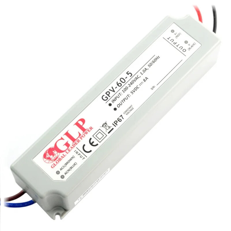 Power supply GPV-60-5 for LED strip - 5V / 8A / 40W - waterproof