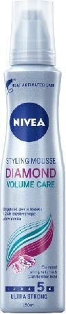 Мусс или пенка для укладки волос Nivea Hair Care Styling Pianka do włosów Diamond Volume Care ultra mocna 150 ml