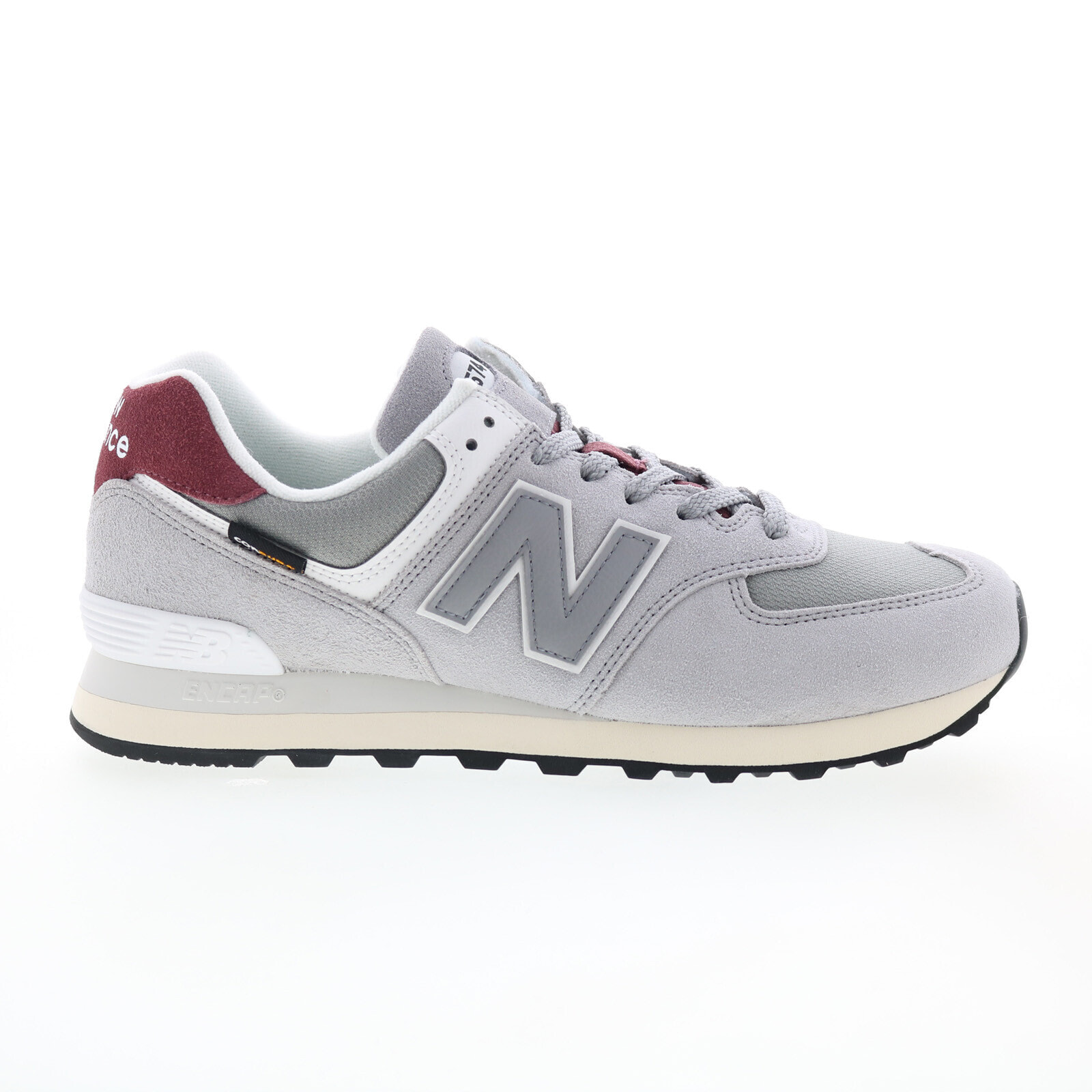 New Balance 574 U574KBR Mens Gray Suede Lace Up Lifestyle Sneakers Shoes