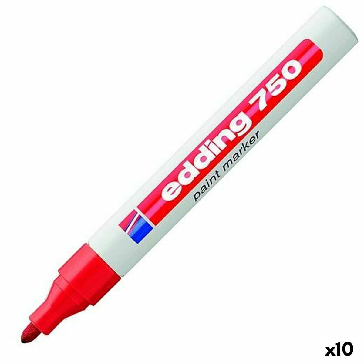 Постоянный маркер Edding 750 Красный (10 штук)