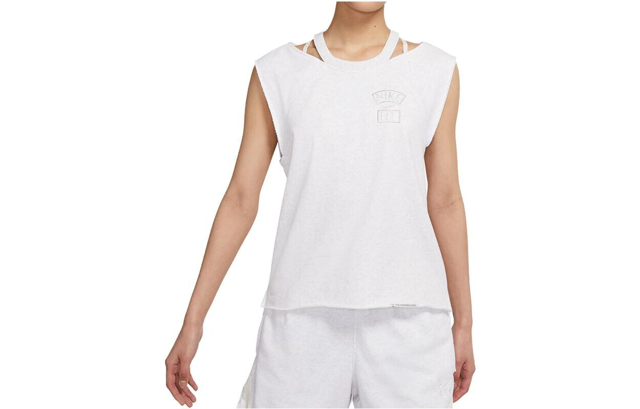 Nike Standard Issue Letter Print Training Sleeveless T-Shirt White