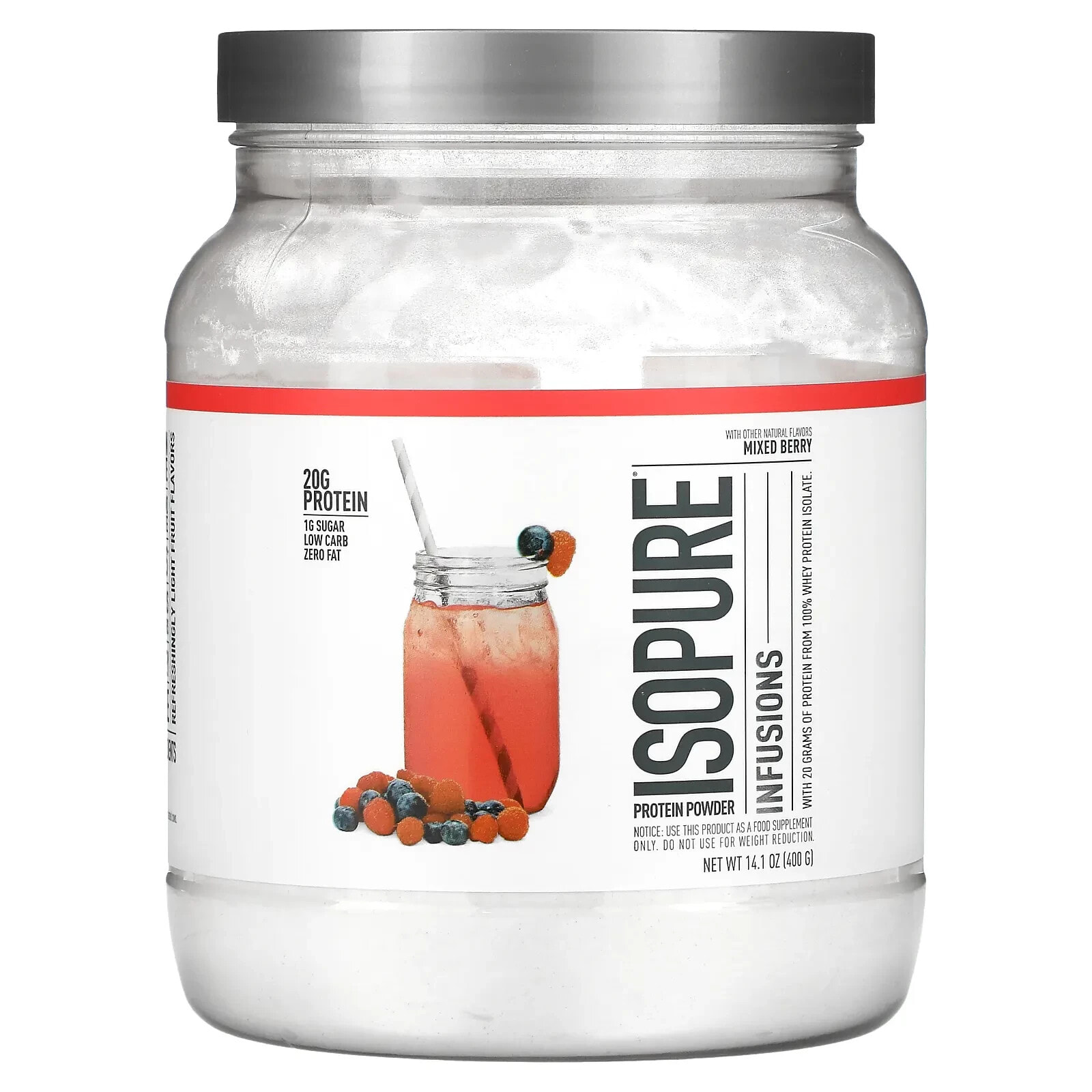 Infusions Protein Powder, Mixed Berry, 14.1 oz (400 g)