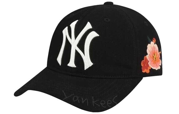 MLB 玫瑰图案棒球帽 黑色 / Аксессуары MLB Кепка 32CPFE911