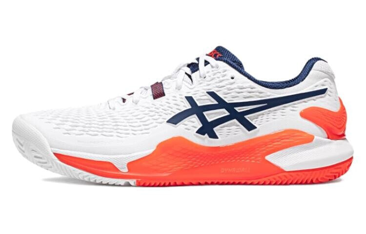 Asics Gel-Resolution 9 Tennis Shoes Men Low-Top White/Blue/Orange