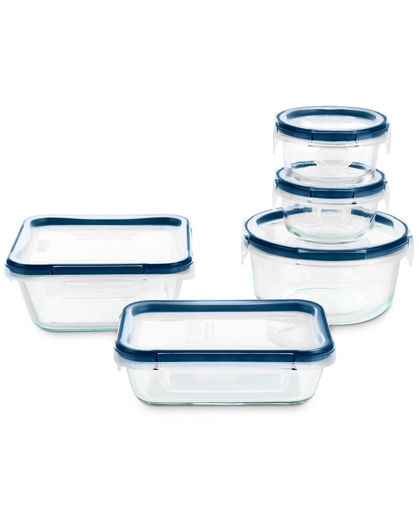 Pyrex freshlock Plus Microban 10-Pc. Glass Food Storage Set