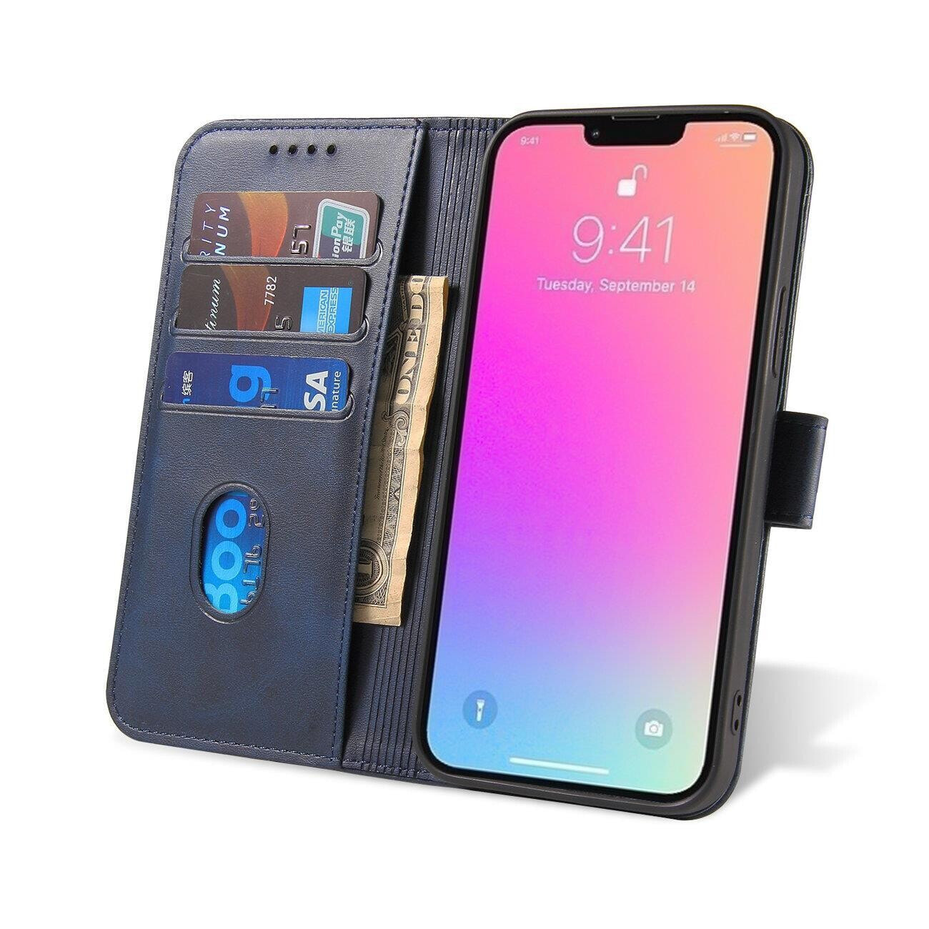 Pokrowiec etui z klapką i portfelem do Xiaomi Redmi Note 12 Pro / Poco X5 Pro 5G Magnet Case niebieskie