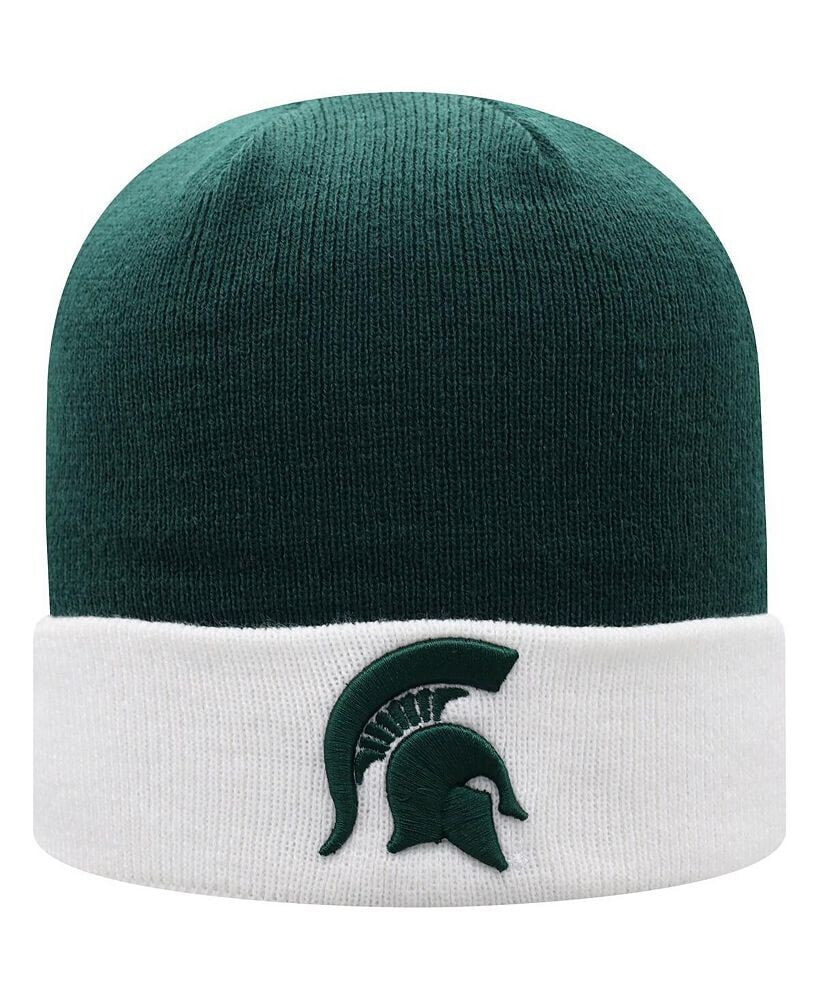 Top of the World men's Green, White Michigan State Spartans Core 2-Tone Cuffed Knit Hat