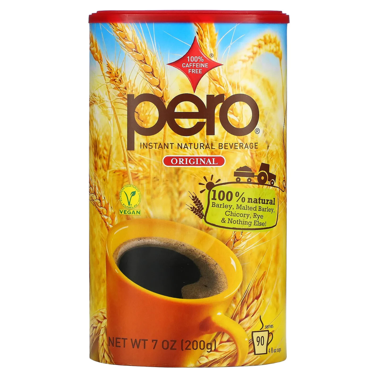 Перо, Быстрорастворимый натуральный напиток, без кофеина, оригинальный, 200 г (7 унций)