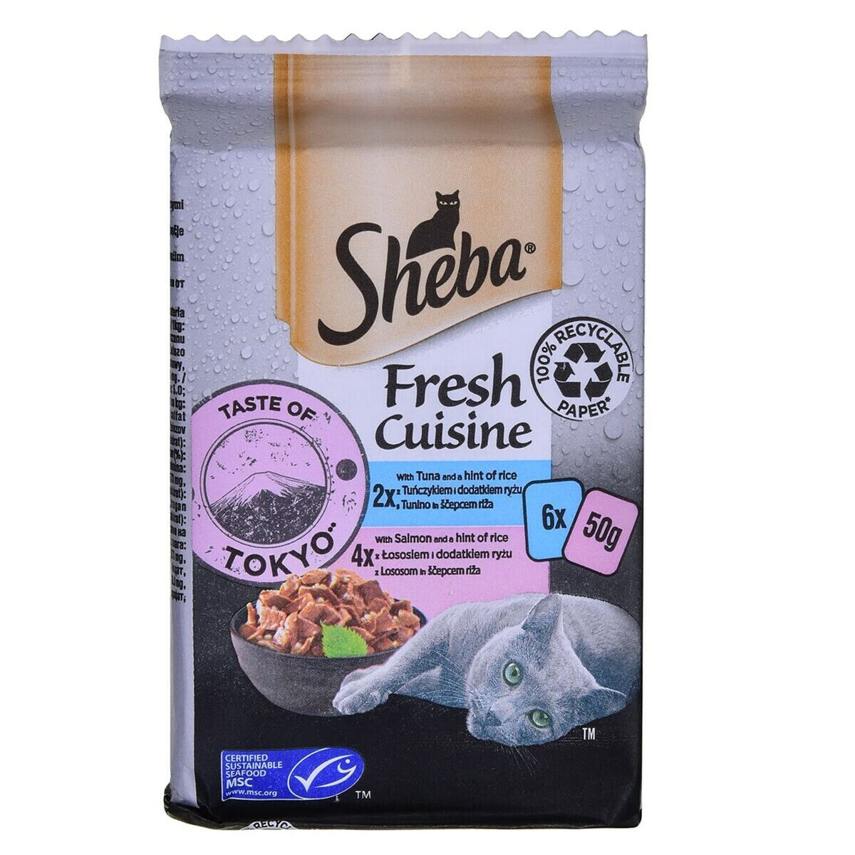 Cat food Sheba Salmon Tuna 6 x 50 g