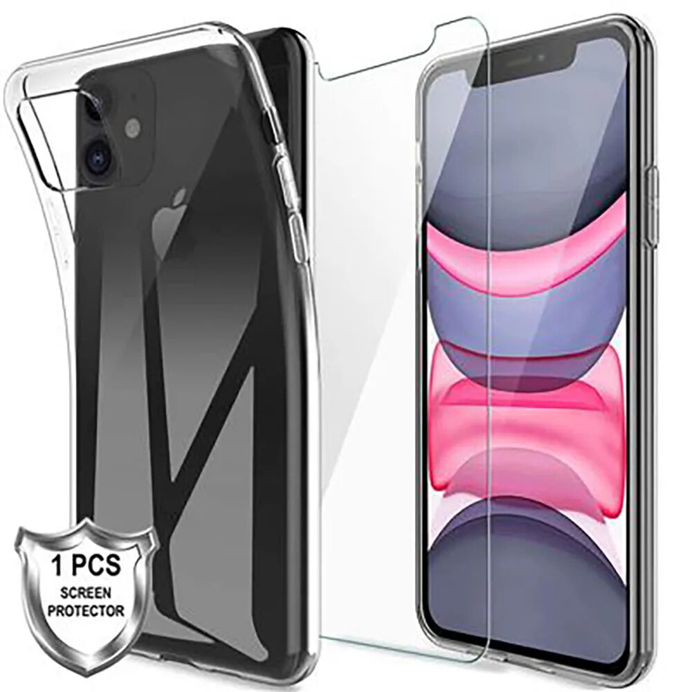 MC IPhone 11 silicone + 2.5D tempered glass phone case