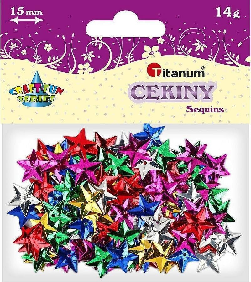 Titanium Cekiny 15mm gwiazdki mix kolorów
