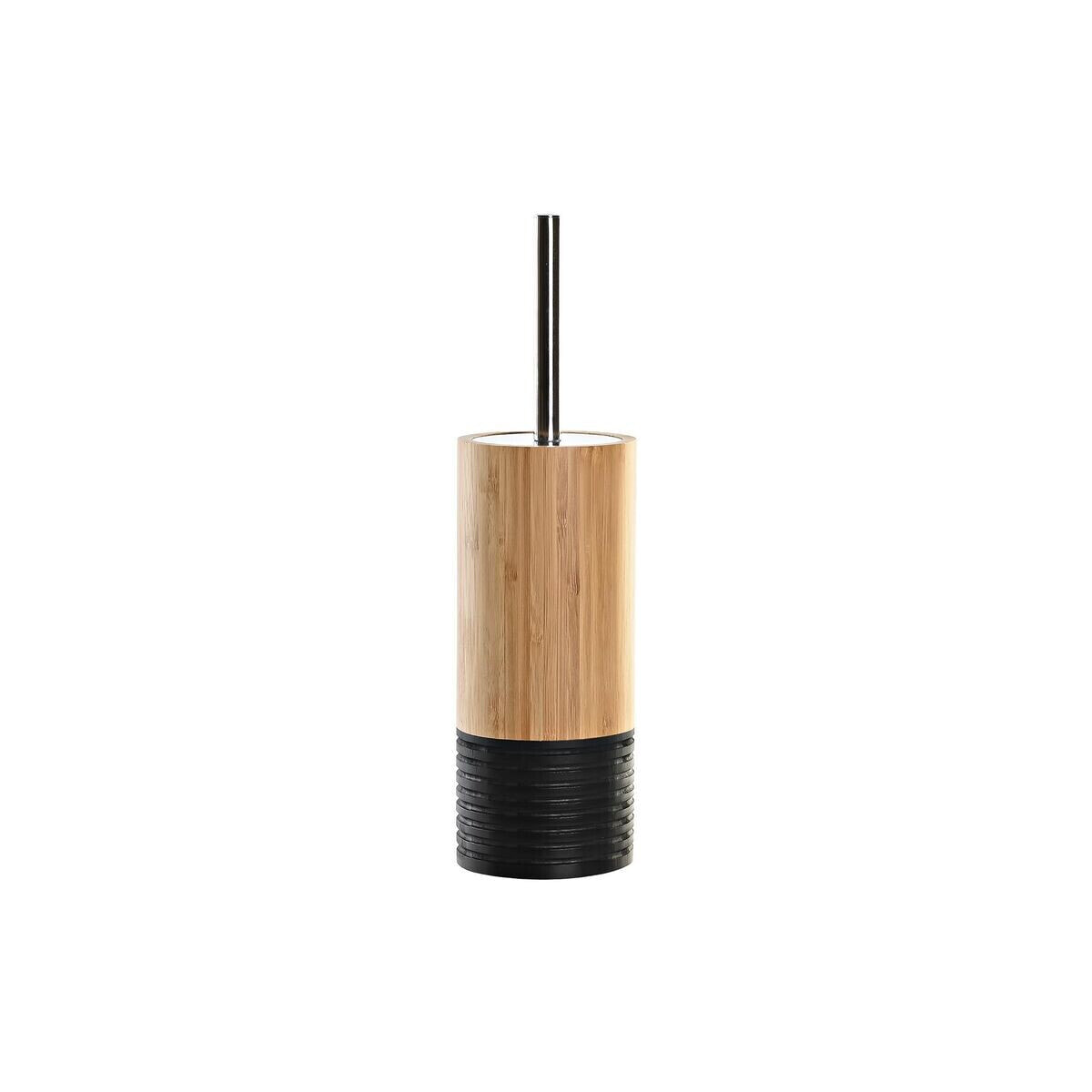 Toilet Brush DKD Home Decor Black Natural Bamboo 10 x 10 x 36,8 cm