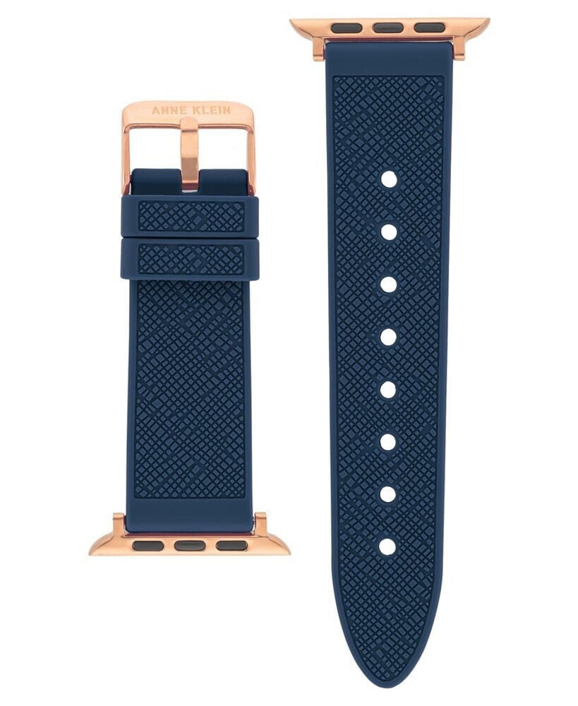 Anne Klein women's Navy Textured Silicone Band Compatible with 42/44/45/Ultra/Ultra 2 Apple Watch