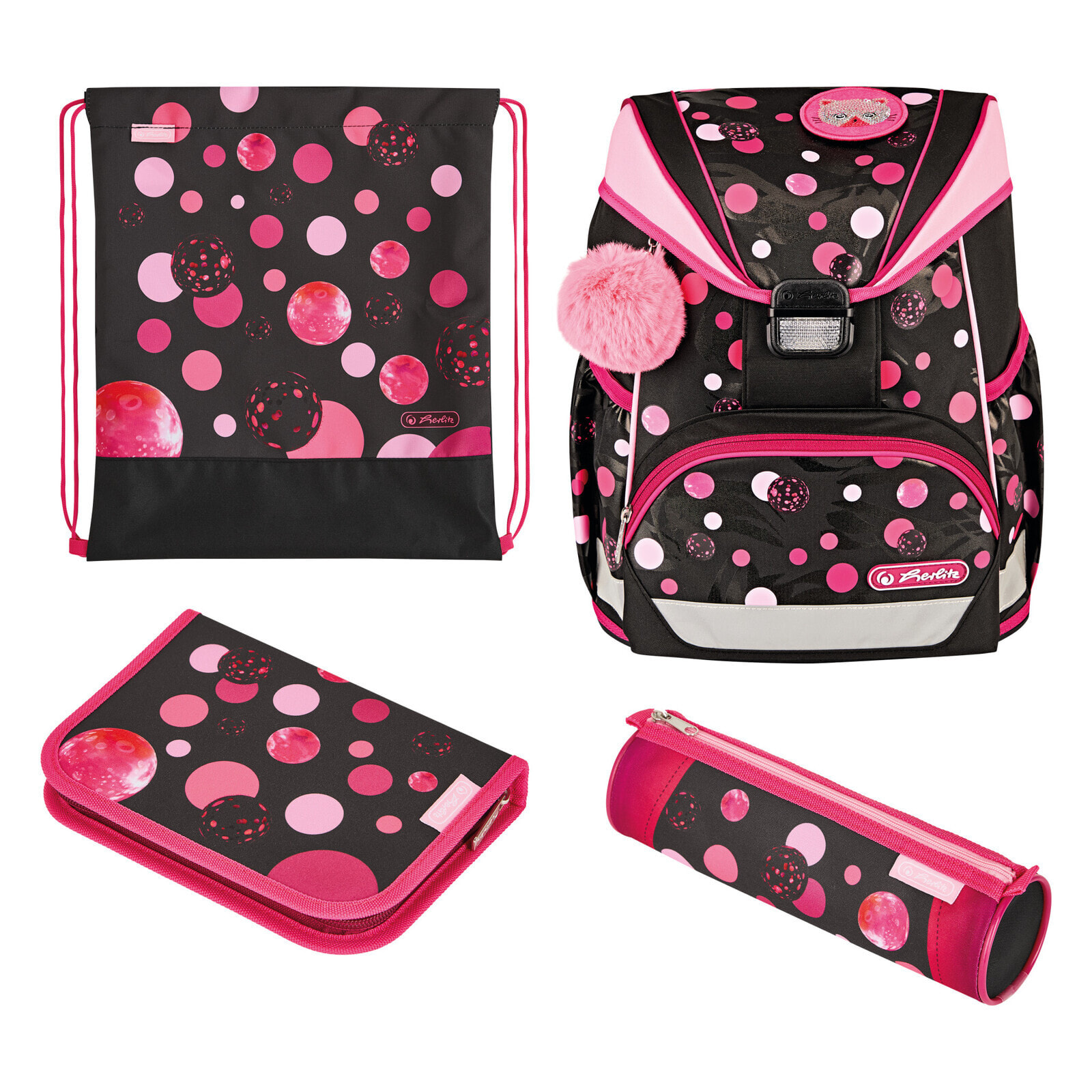 UltraLight Plus Cats & Dots - Pencil pouch - Sport bag - Pencil case - School bag - Girl - Grade & elementary school - Backpack - 15 L - Front pocket - Side pocket