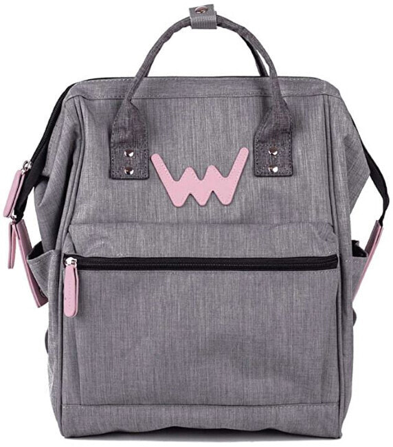 Женский рюкзак Vuch на молнии, съемная ручка с возможностью крепления к  коляски, два внутренних и два боковых кармана для мелких предметов.