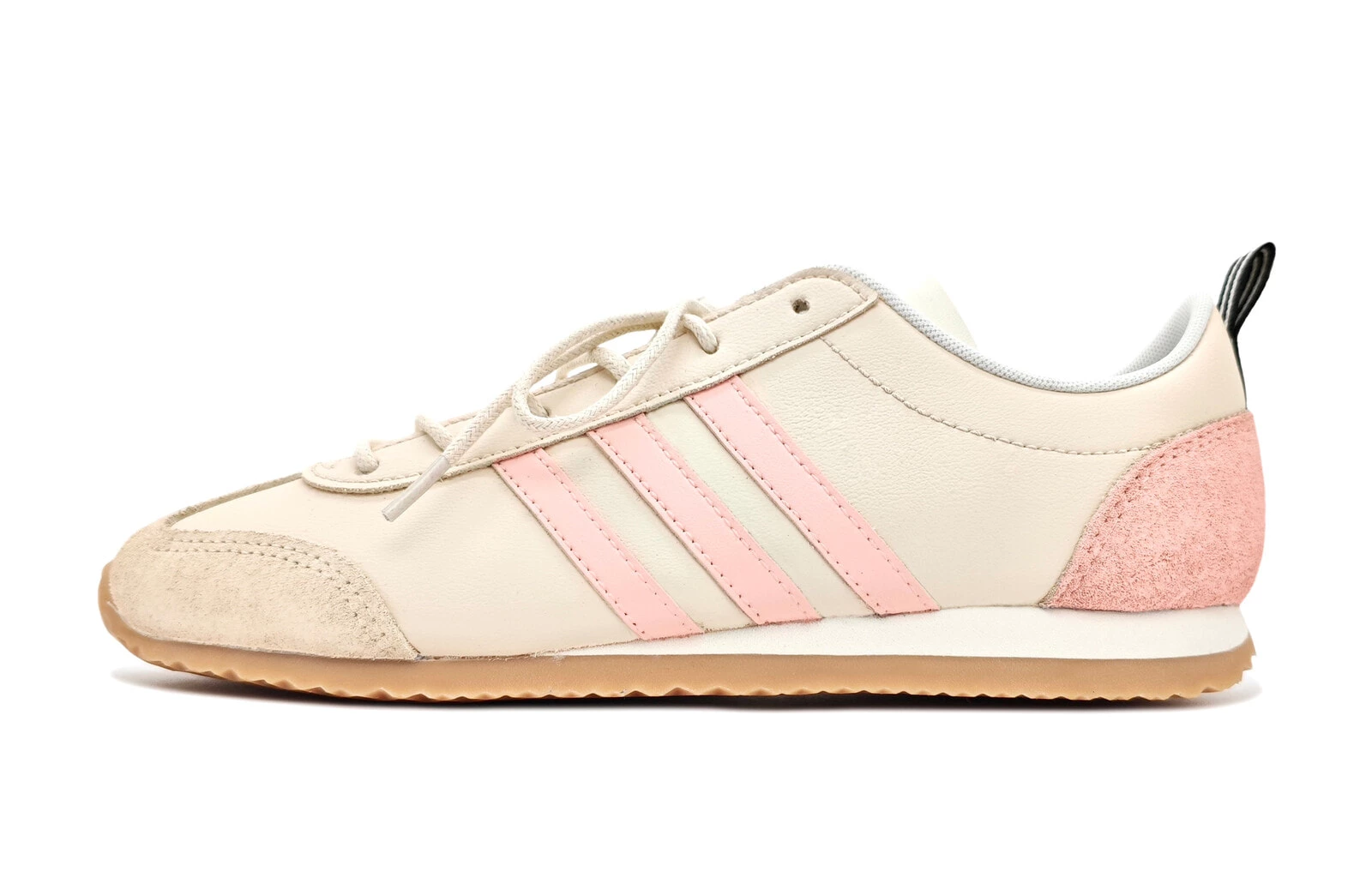 Adidas VS JOG 2.0 Anti-Slip Wear-Resistant Low-Top Casual Shoes Unisex Beige White Pink