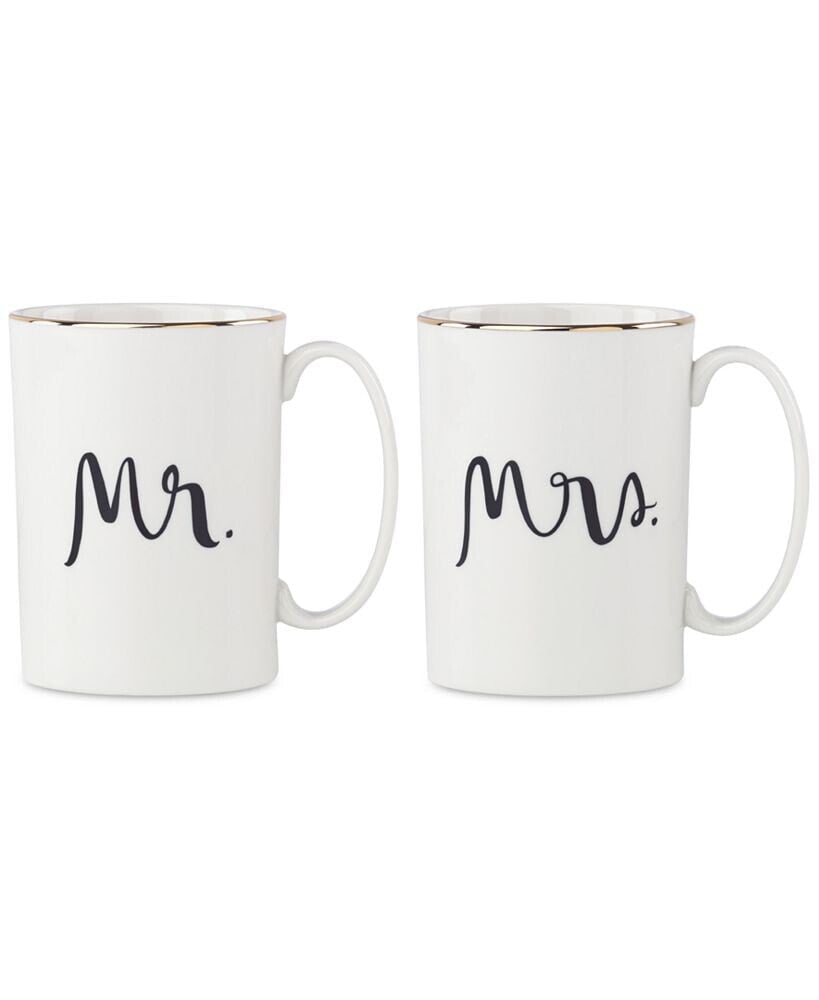 kate spade new york bridal Party Mr. & Mrs. Mugs, Set of 2