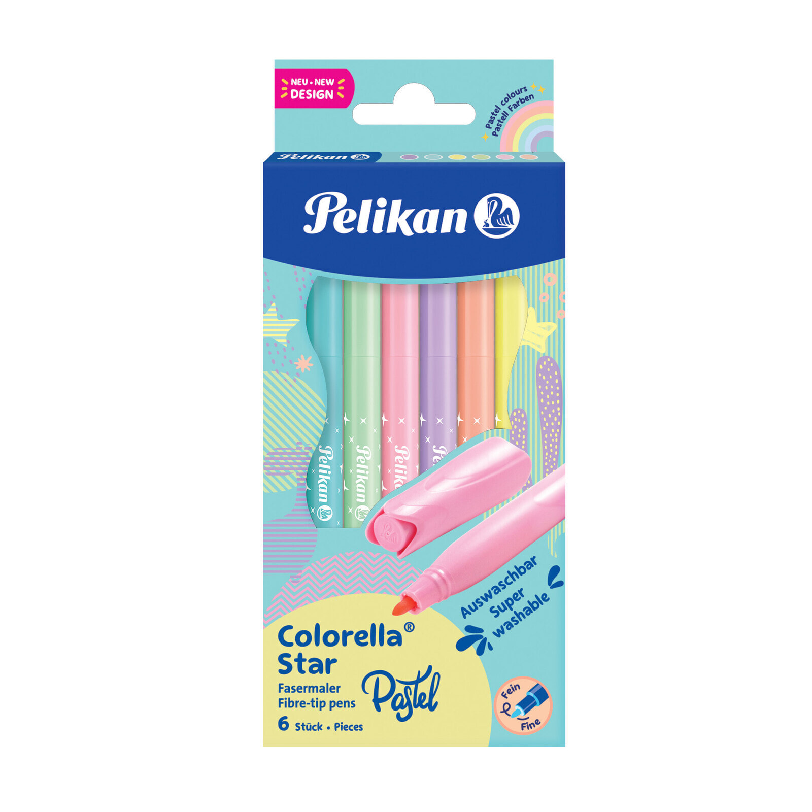 822282 - Fine - 6 colours - Assorted colours - Bullet tip - Fibre - Multicolour