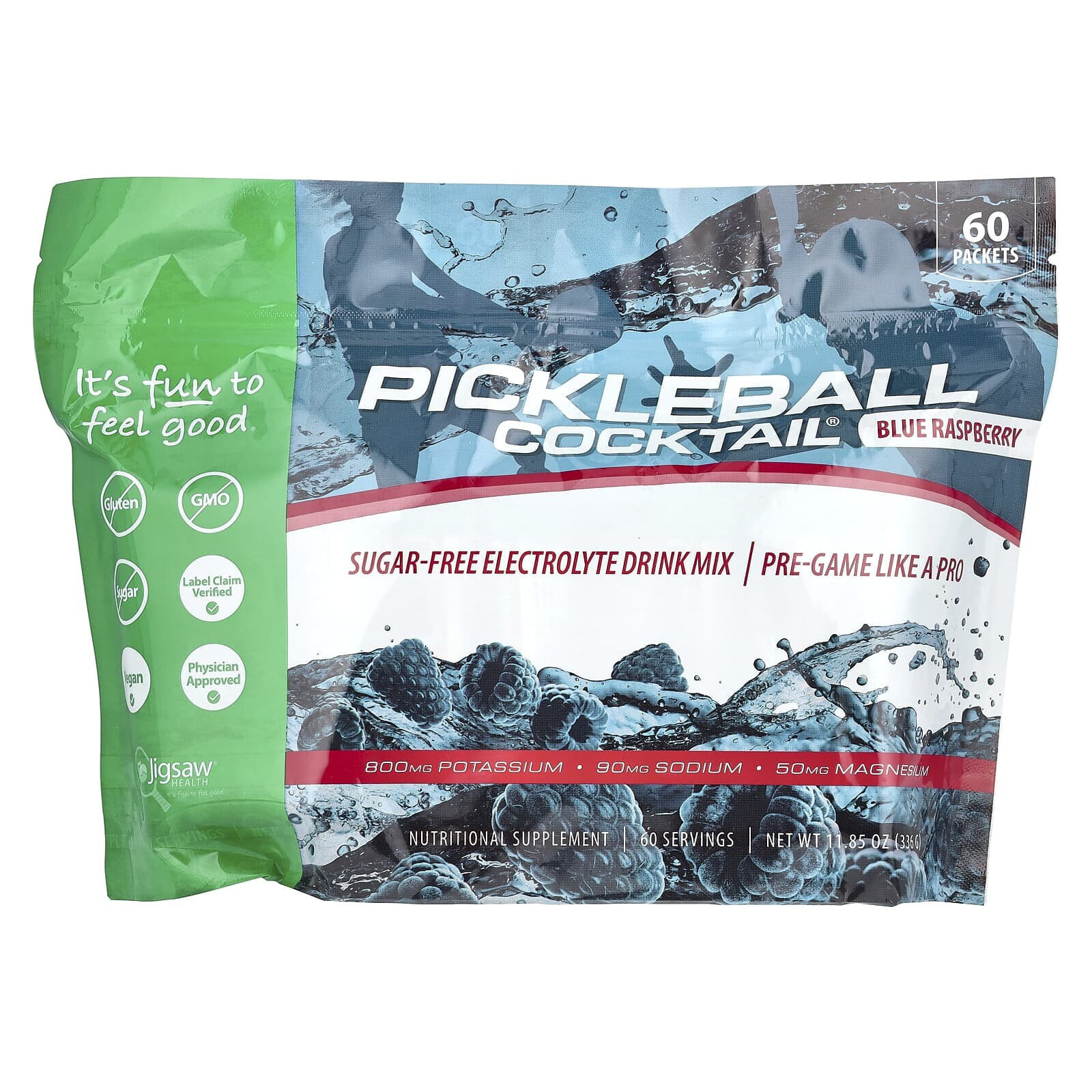 Pickleball Cocktail®, Sugar-Free Electrolyte Drink Mix, Orange, 60 Packets, 5 g Each