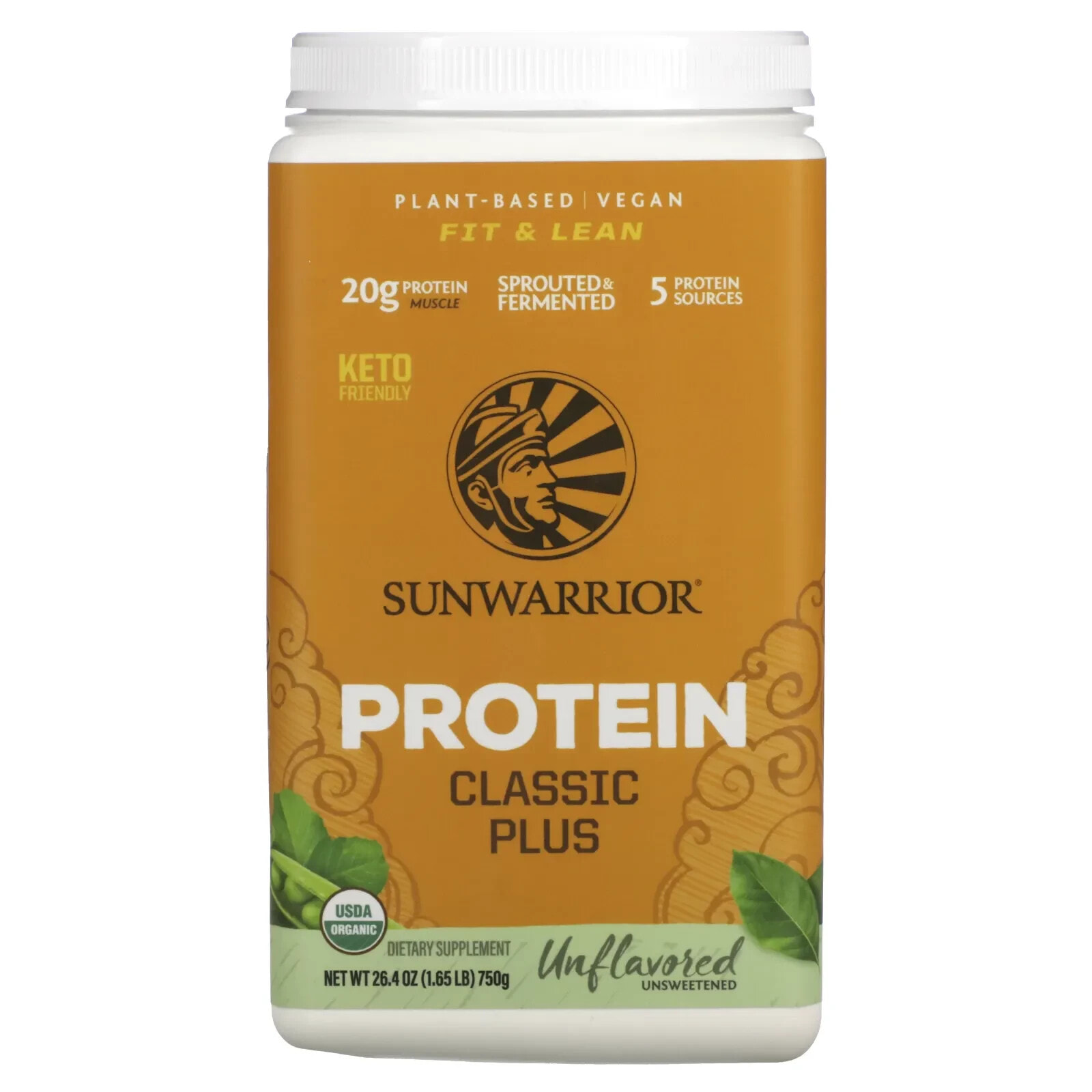 Sunwarrior, Classic Plus Protein, Plant Based, Vanilla, 13.2 oz (375 g)