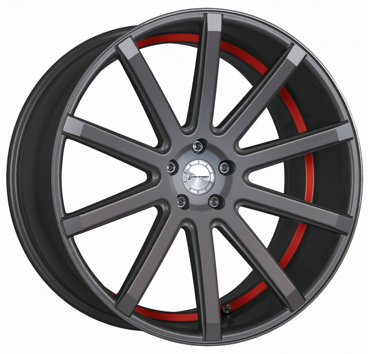 Колесный диск литой Corspeed Deville gunmetal / Undercut Color Trim rot - DS15 10.5x22 ET25 - LK5/112 ML73.1